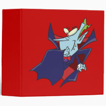 funny silly vampire cartoon character 3 ring binder