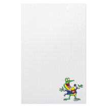 funny singing froggy frog cartoon stationery
