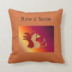 Funny Sitting Rooster - Rise and Shine Pillow