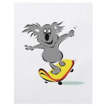 funny skateboarding koala bear flyers