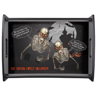 Funny Skeleton Comdedian | Custom Halloween Food Trays