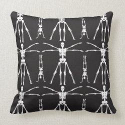 Funny Skeleton Exercises Gothic Bones Skulls Throw Pillows