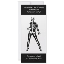 Funny Skeleton Halloween Invitation