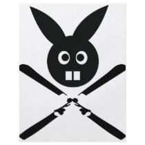 funny ski bunny icon flyers
