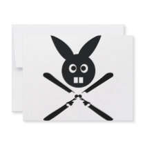 funny ski bunny icon invitations