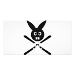 funny ski bunny icon photo greeting card