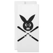 funny ski bunny icon rack cards