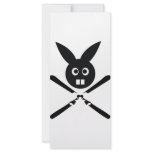 funny ski bunny icon rack cards