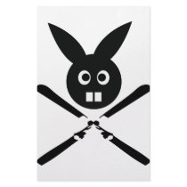 funny ski bunny icon stationery design