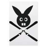 funny ski bunny icon stationery design