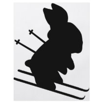funny skier bunny icon flyers