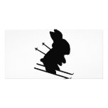 funny skier bunny icon photo card