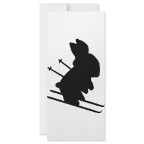 funny skier bunny icon rack cards