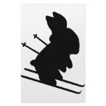 funny skier bunny icon stationery design