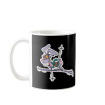 funny skiing bunny rabbit mugs