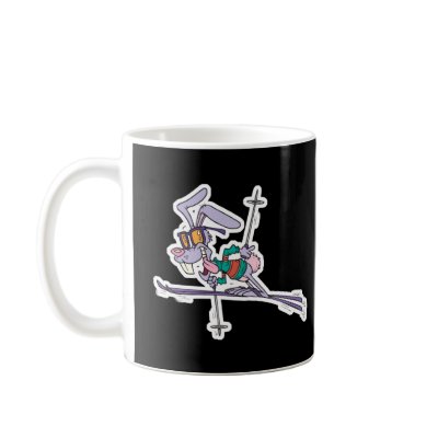funny skiing bunny rabbit mug by doonidesignsanimals