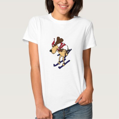 Funny Skiing Hound Dog Tee Shirts