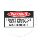 Funny slogan safe sex stickers