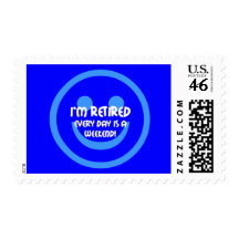 Funny smile retirement stamps