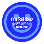 Funny smile retirement stickers