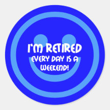 Funny smile retirement stickers