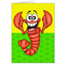 Funny Smiling Lobster Card