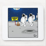 Funny Smoking in Space Cartoon Gifts Mouse Mat