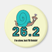Funny snail marathon fridge magnet