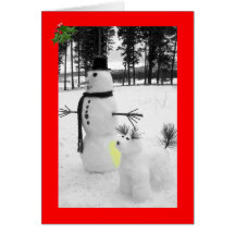 Funny snowman Christmas Card