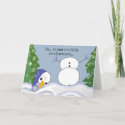 Funny Snowman Scene - Assistance Required Cards
