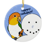 Funny Snowman White Bellied Caique Ornament ornament