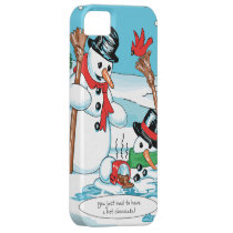 Funny Snowman with Hot Chocolate Cartoon casemate cases