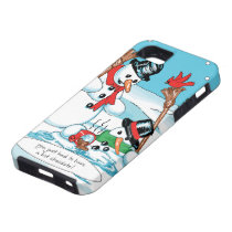 Funny Snowman with Hot Chocolate Cartoon casemate cases