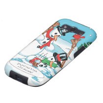 Funny Snowman with Hot Chocolate Cartoon casemate cases
