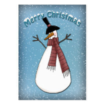 Funny Snowman with scarf and hat business cards