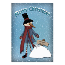 Funny Snowman with snowflakes for sale business cards