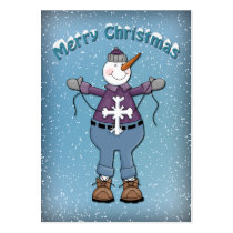 Funny Snowman with star business cards