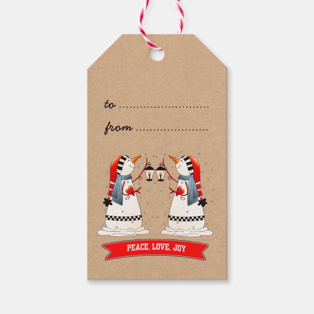 Funny Snowmen Custom Christmas Gift Tags Pack Of Gift Tags