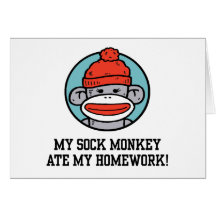 Funny Sock Monkey Greeting Cards