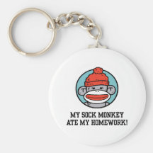 Funny Sock Monkey Key Chains