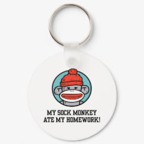 Funny Sock Monkey keychains by magarmor Funny Sock Monkey keychains