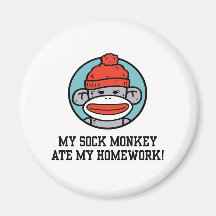 Funny Sock Monkey Magnets