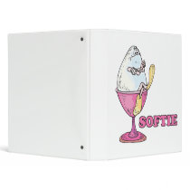 funny softie soft boiled egg cartoon vinyl binders
