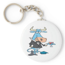 funny sophisticated bull cartoon keychains