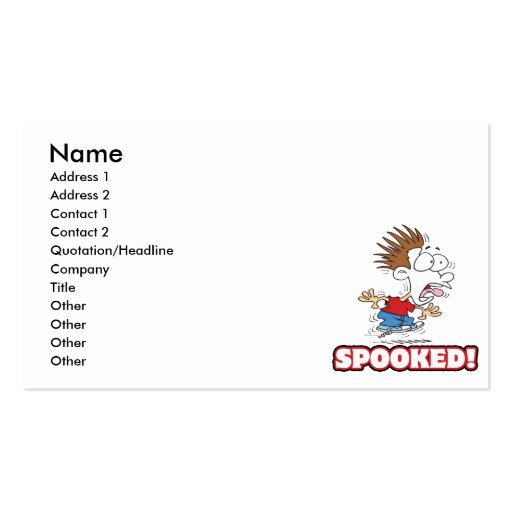funny SPOOKED cartoon Business Card Templates