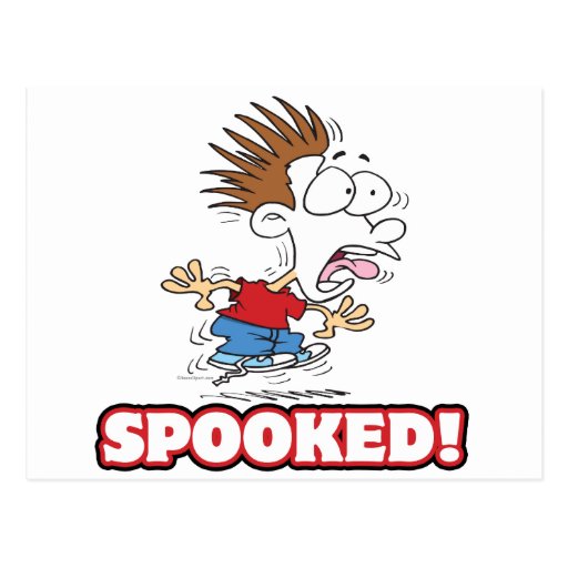 funny SPOOKED cartoon Postcard