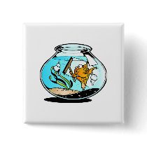 Funny Spring Cleaning Fish buttons by doonidesigns Funny Spring Cleaning Fish buttons