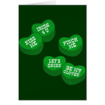 Funny St Patricks day Conversation Hearts Candy Greeting Cards