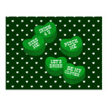 Funny St Patricks day Conversation Hearts Candy Postcards
