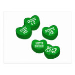 Funny St Patricks day Conversation Hearts Candy Post Cards